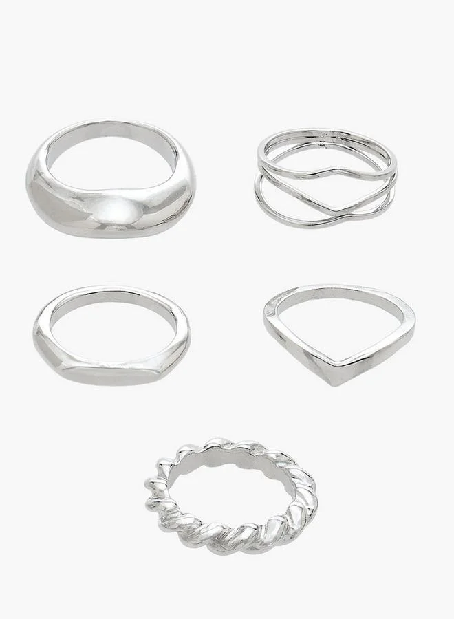 فلورا بيلا من شو إكسبرس Gold Tone Ring With Chunky Design - Set Of 5 Ramadan Collections